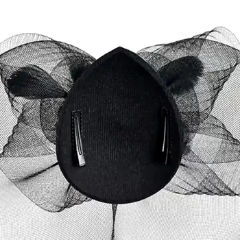 قبعة صغيرة مصنوعة يدويًا من الريش والدانتيل للنساء ، مشبك شعر القوس الفاتن ، أغطية رأس للسيدات ، ملحقات حفل الزفاف ، الموضة 4