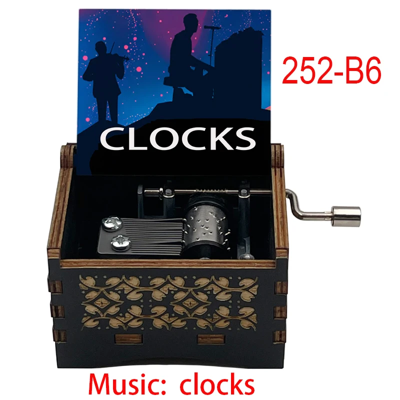 Elegant 18-Tone Music Box with 'Clocks' Clip – Perfect Study Desk Ornament and Holiday Gift