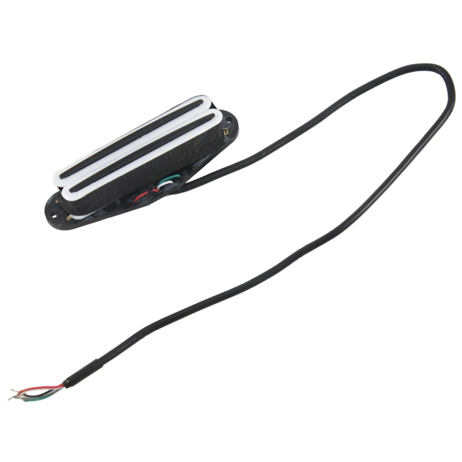 Dual Hot Rail Blaster Humbucker Pickup Per Stratocaster St Tele Strat Squier Chitarra Elettrica, Corpo Argento Con Binari Neri