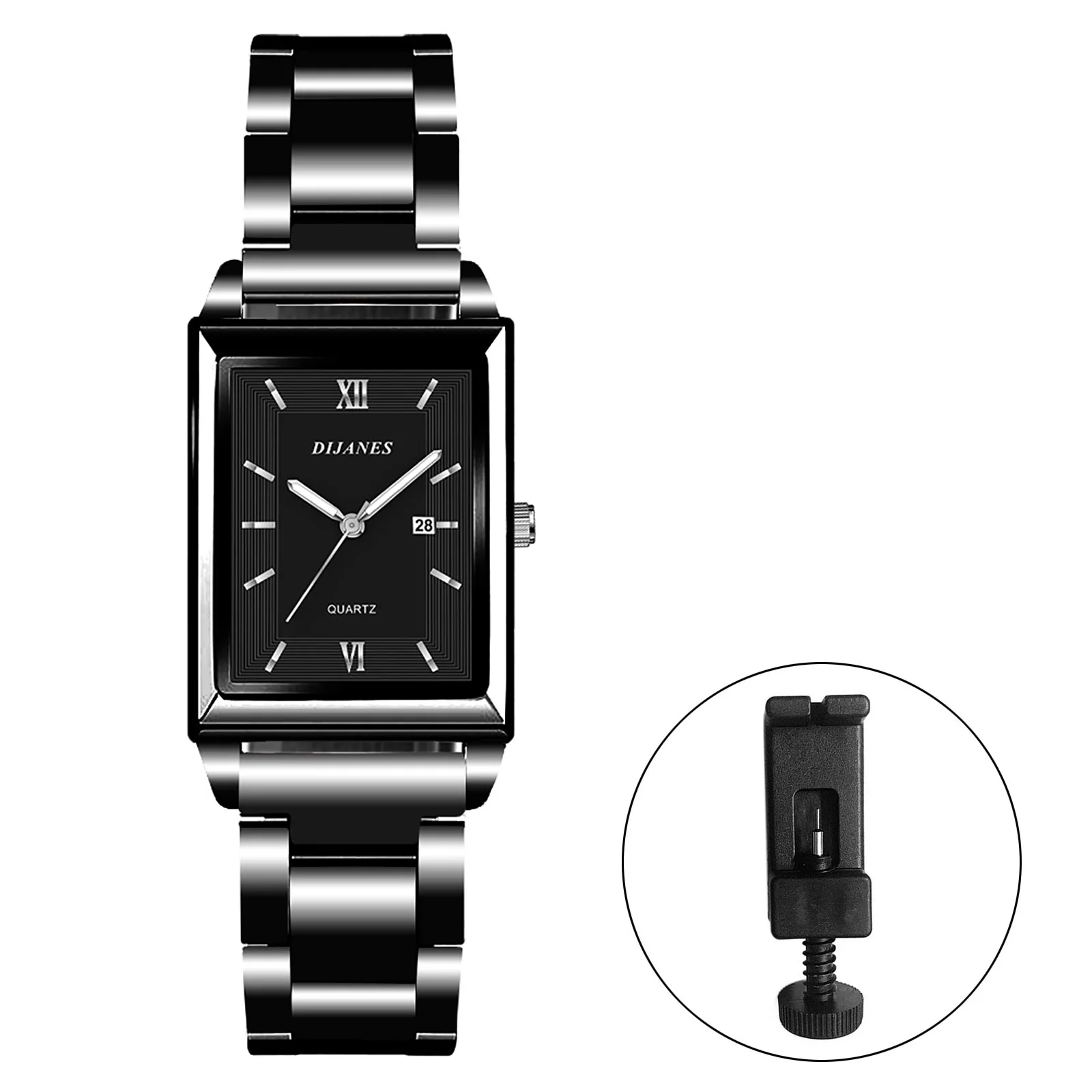 LANCARDO Analog Quartz Calendar Available Square Watch Bar Scale Detachable Strap Casual Fashion Men's and Women's Watchs