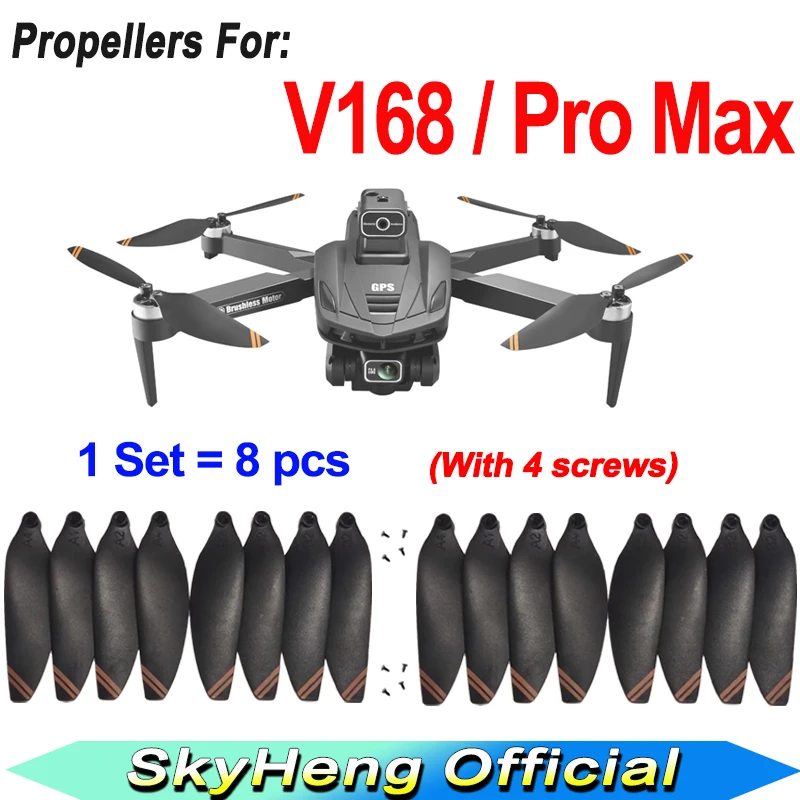 8Pcs Original V168 Pro MAX GPS 8K Professional Drone Propellers For V168 Drone Blades Maple Leaf Accessories Parts
