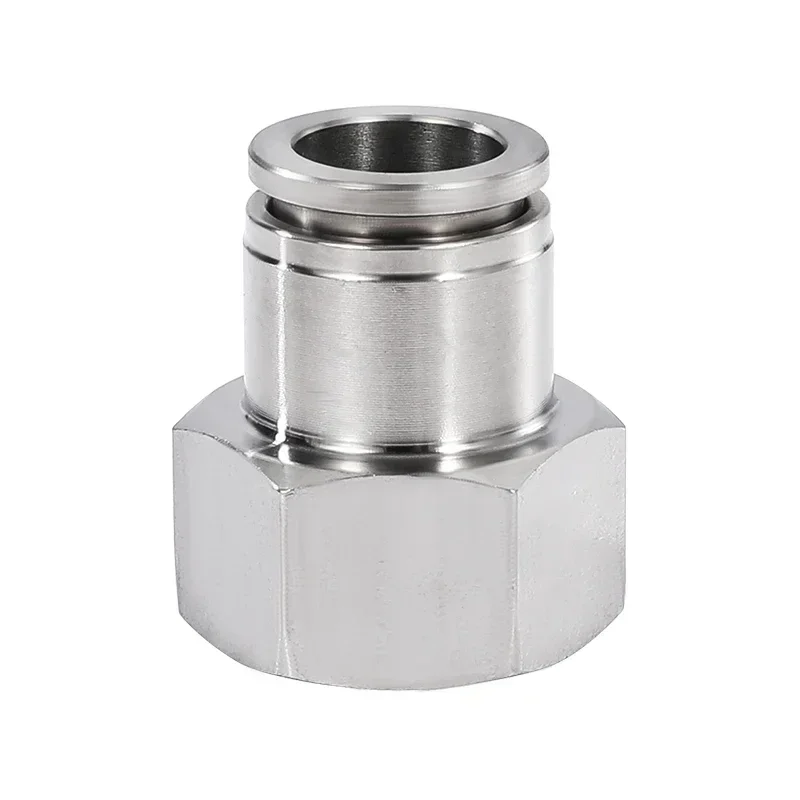 PC PL1/8" 1/4" 3/8" 1/2" 3/4" BSP NPT Female Male Pneumatic Nipple Elbow 304 Stainless Push In Connect Quick Release Air Fitting