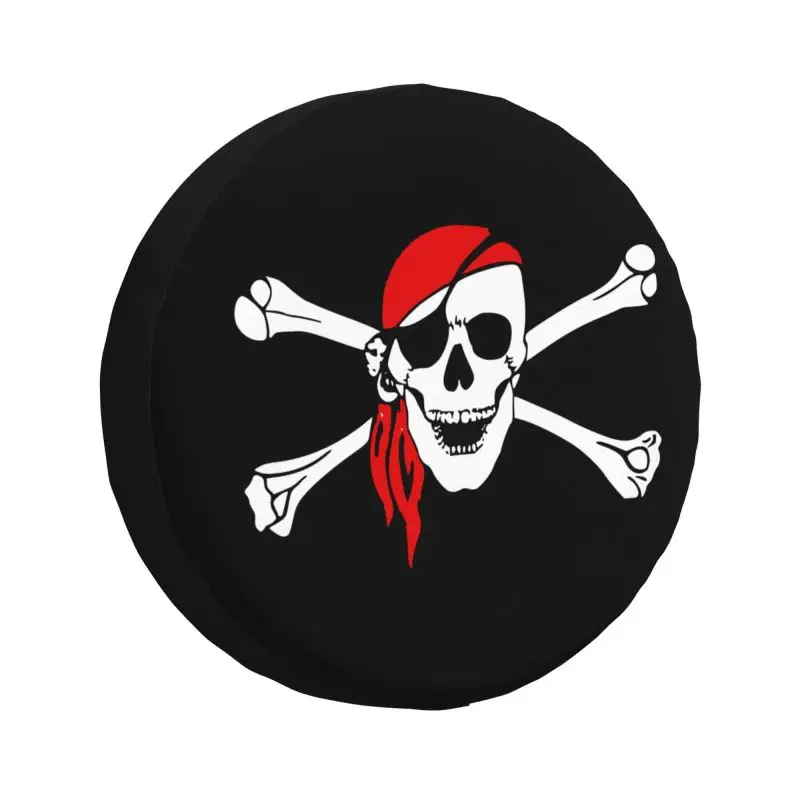 

Jolly Roger Skull Cross Bones Pirate Flag Tire Cover 4WD 4x4 Trailer Vehicle Spare Wheel Protector for Jeep Toyota Mitsubishi