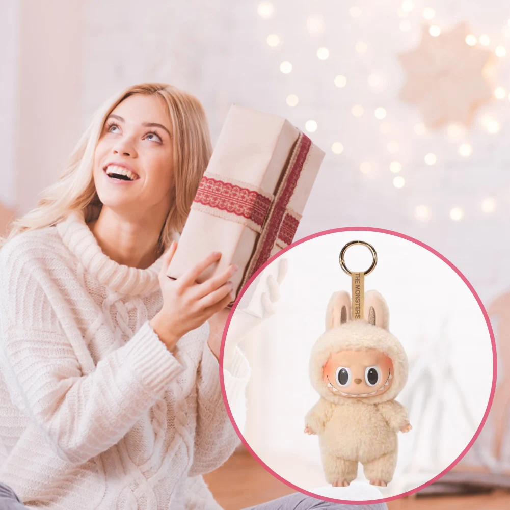 Cute Labubu Plush Doll Keychain The Monsters Box Toy New
