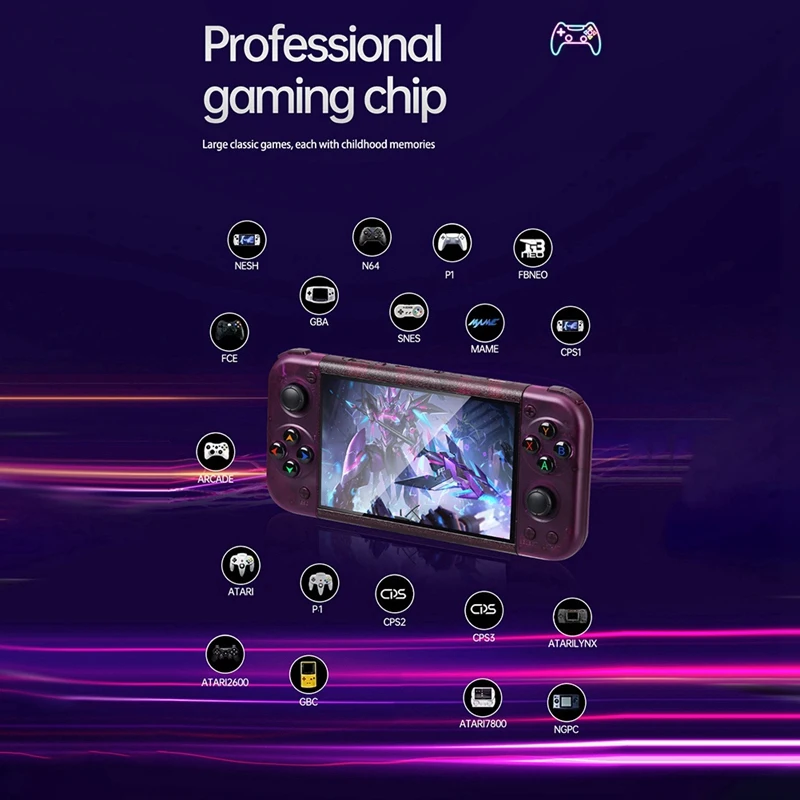 AU61-RG50XX Handheld Retro Game Console 5Inch Display 64G 20000+Video Games 3D Joystick LINUX For GBC GBA PSP 19+Simulator