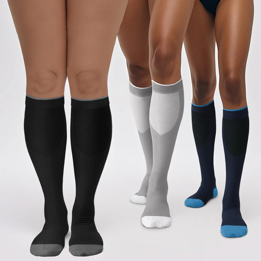 Unisex 20-30 MMHg Compression Socks for Optimal Circulation Support