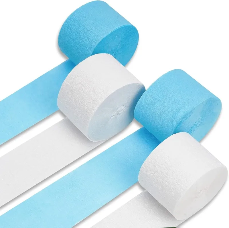4 Rollen Krepppapier-Streifen DIY Bastelmaterial Faltenpapierrolle für Hochzeits- und Partydekoration, Bühnengestaltung, grünes Verpackungsmaterial – Detail 5