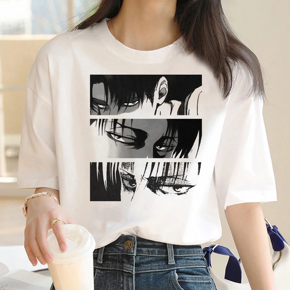 

Attack on Titan tshirt women Japanese designer Y2K t-shirts girl graphic funny manga clothing