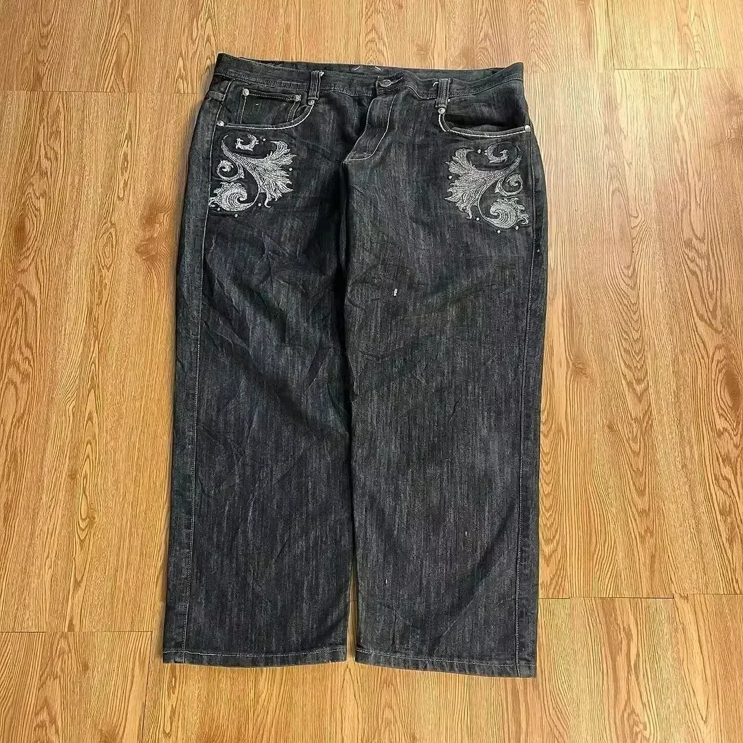 2000s Oversized Couple Jeans American New Fashion Embroidered Loose Jeans Men And Women Street Casual Floor Mopping Pants 3