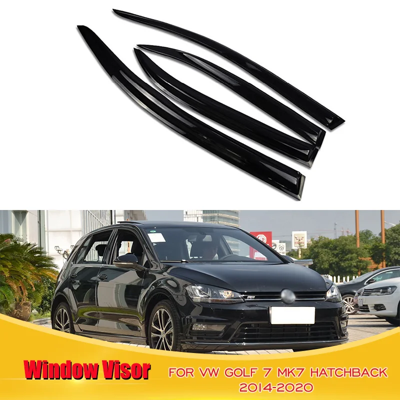 Car Window Visor Rain Sun Smoke Guard Deflector Vent Shade Awning Rain cap For Volkswagen VW Golf 7 MK7 Hatchback 2014 -