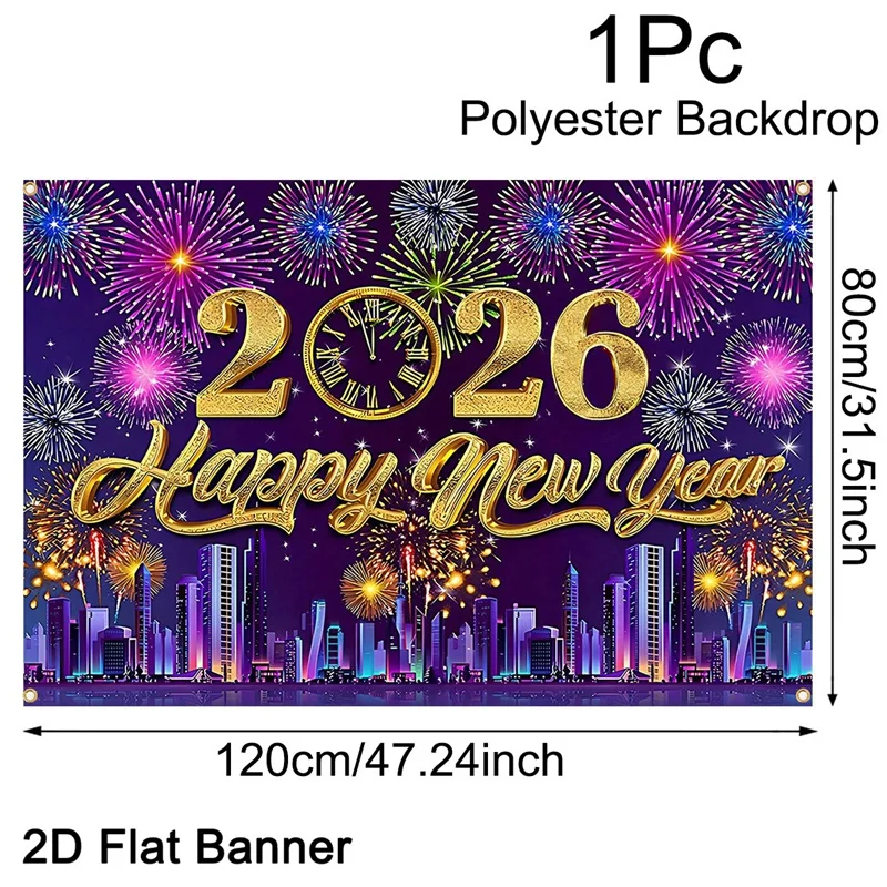 Happy New Year slinger, zwart & goud - Nieuwjaar Collectie