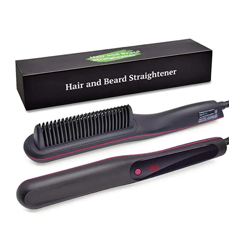 Description Picture 3 of itemHair Straightener Brush Comb Electric Hair Brushes Hot Comb Straightener For Hair Anti-scalding Ceramic Beard Straightener Brush