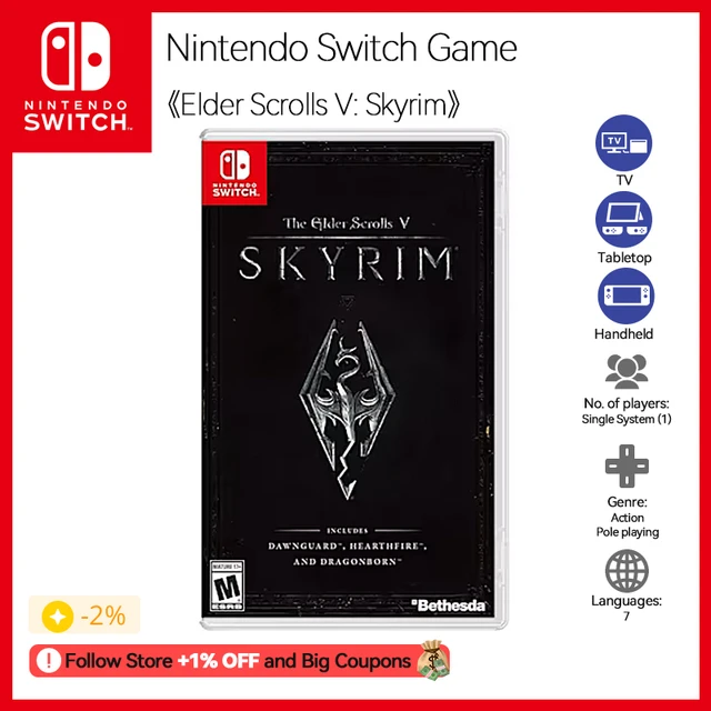 Elder Scrolls V: Skyrim Nintendo Switch Game Deals for Nintendo Switch OLED  Switch Lite Switch Game Card Physical - AliExpress