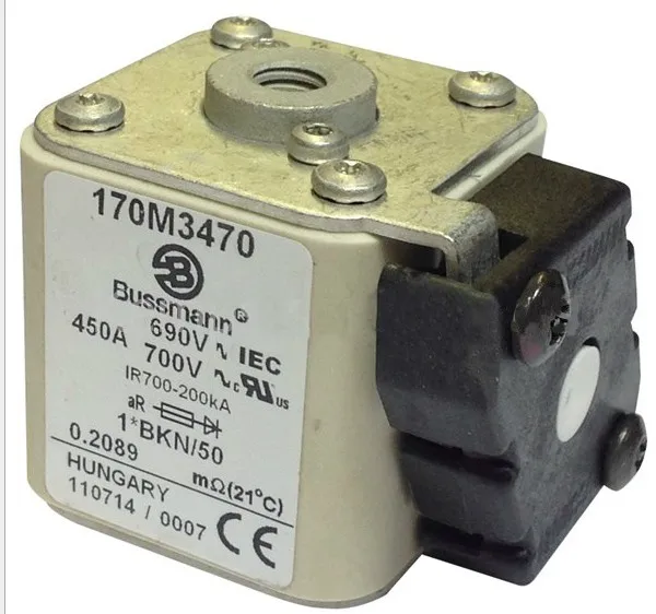 

Предохранители: Bussmann 170M3471 500A 690 В/170M3571 500A / 170M3472 550A / 170M3572 550A 690 В aR