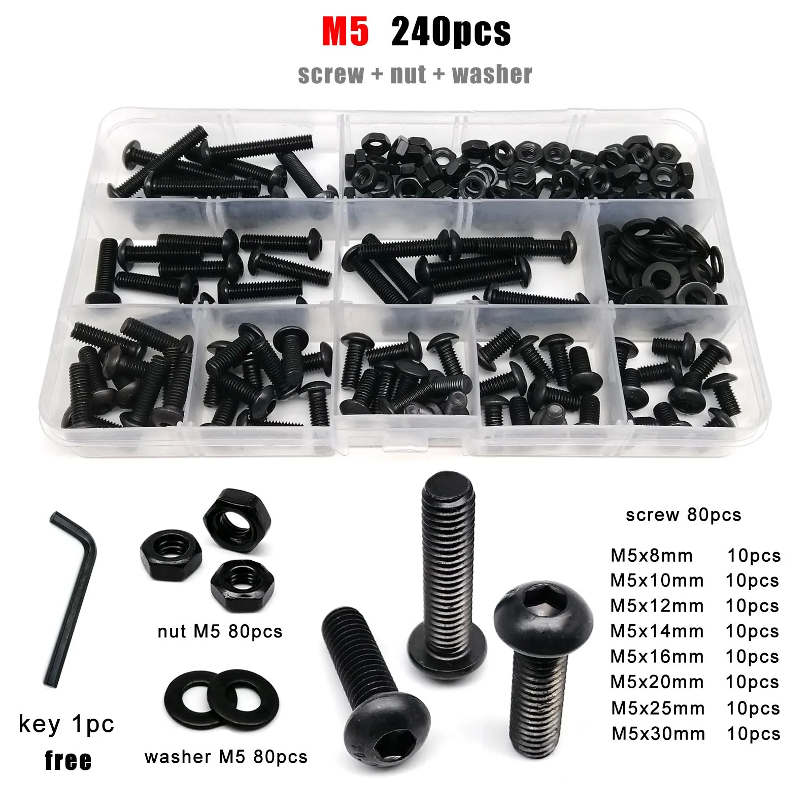 5-50 PZ M2 M2.5 M3 M4 M5 M6 M8 Grado 10.9 Acciaio Con