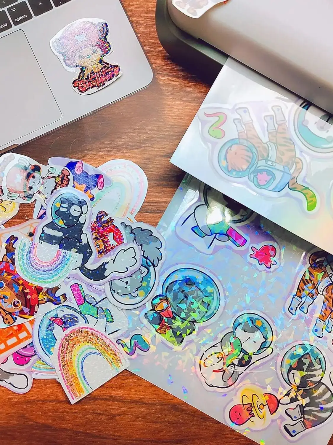 Mixed 20/40PCS A4 Holographic Clear Vinyl Self-Adhesive Waterproof Transparent Cold Laminating Film for Office & School Supplies - 5