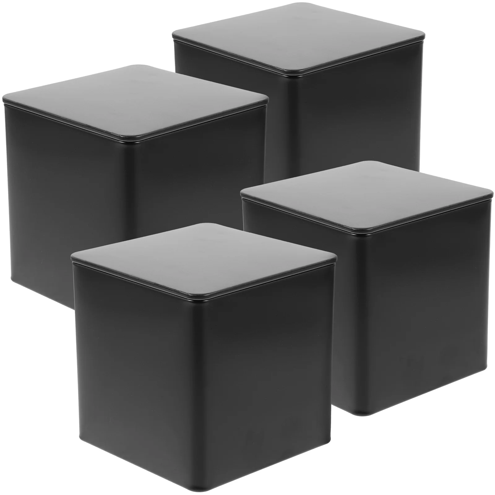 

4 Pcs Coffee Bean Tea Leaf Sugar Storage Jar Tinplate Leaves Can Container Single Tank