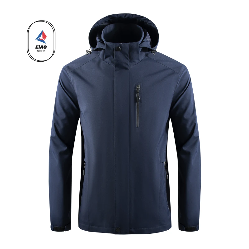 Spring  Autumn Jackets Casual Sports Detachable Hooded Workwear Outdoor Reflective  Wear-resistant Pockets Windproof Windbreaker