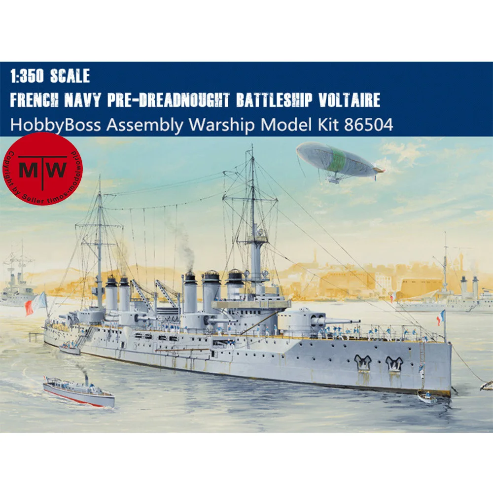 

HobbyBoss 86504 1/350 Scale French Navy Pre-Dreadnought Battleship Voltaire Military Plastic Assembly Model Kits