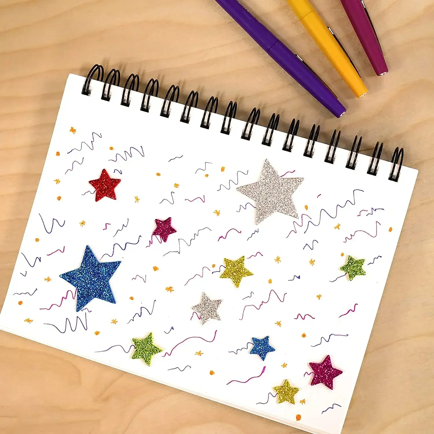70Pcs Foam Stickers Glitter Star Stickers Glitter Stars Reward Sticker Kids Crafts Scrapbooking Wall Decor Laptop Skateboard