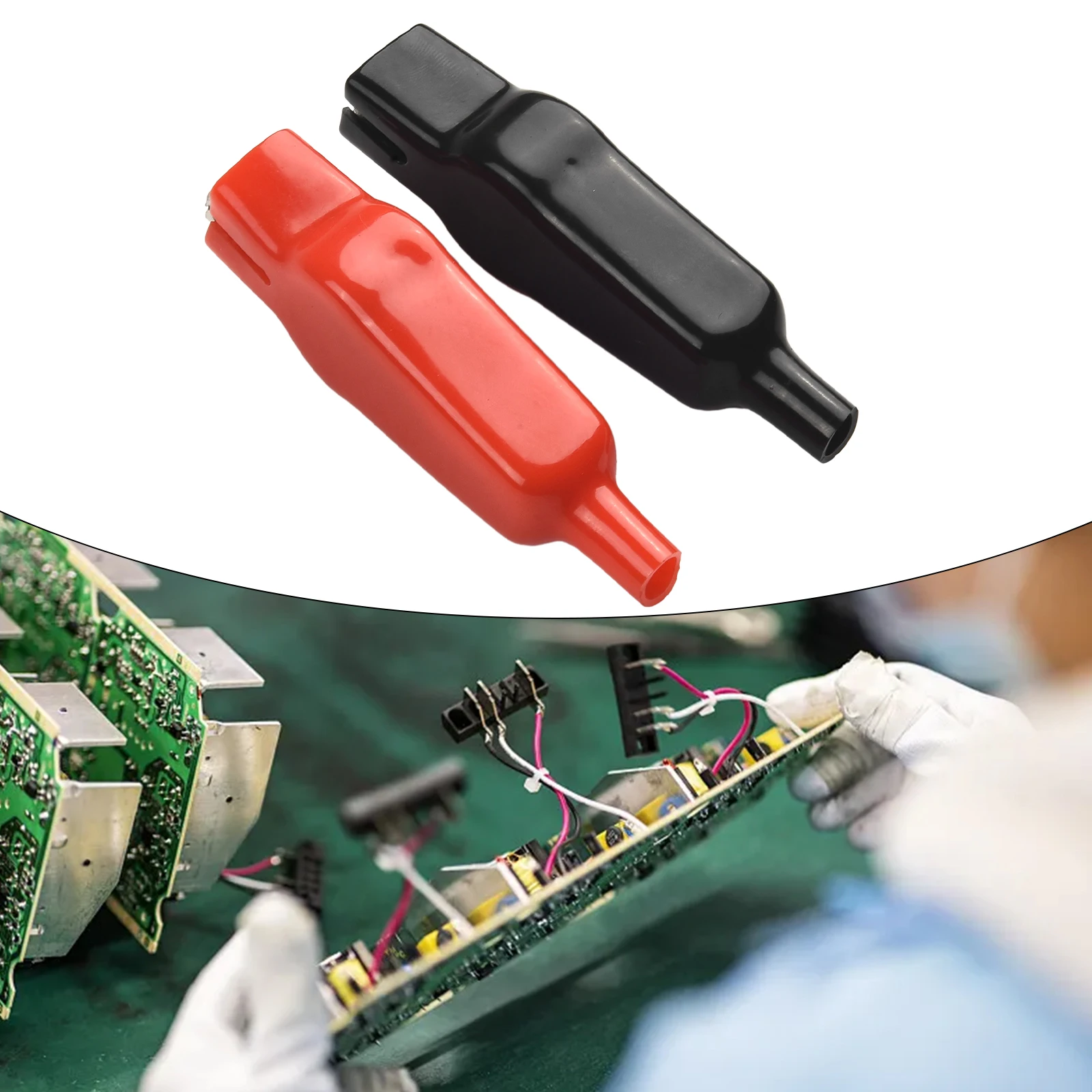 Alligator Clips 2Pcs Alligator Clip 20A PVC Sheathed Alligator Clamps DIY Test Leads Crocodile Electrical Clips Electrical Tool Parts
