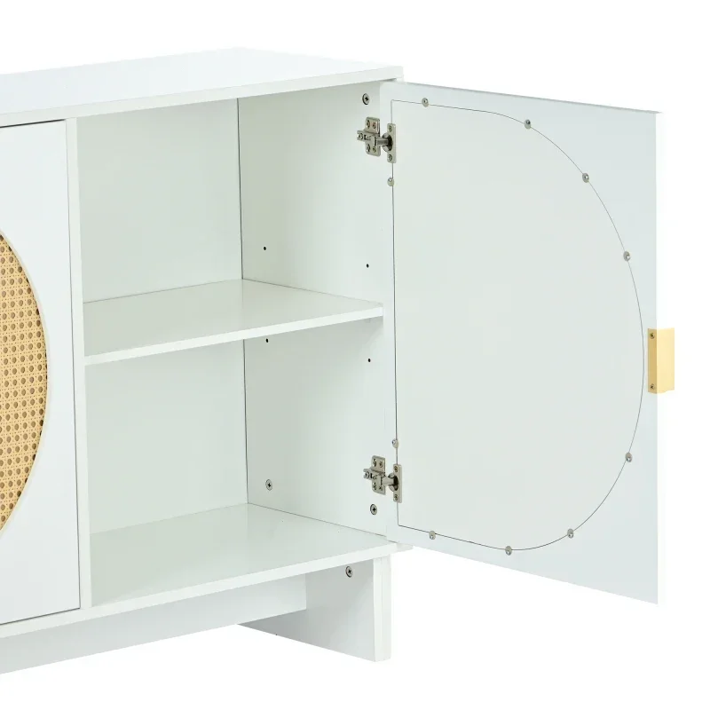 Rattan Door, Mid Century Modern Storage Cabinet