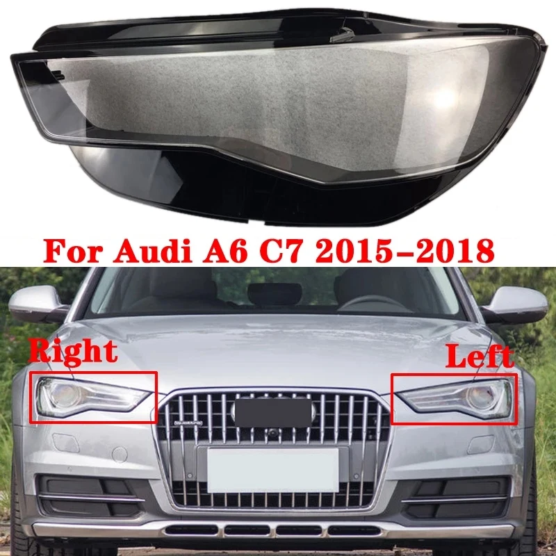 

Car Front Left Headlamp Cover Transparent Lampshade Headlight Cover Shell Mask Lens for- A6 A6L C7 2015-2018