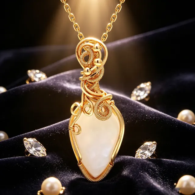 Labradorite arc-en-ciel pierre de lune pendentif en pierre précieuse fil de cuivre enveloppé Labradorite bijoux Labradorite collier avec chaîne et boîte 1