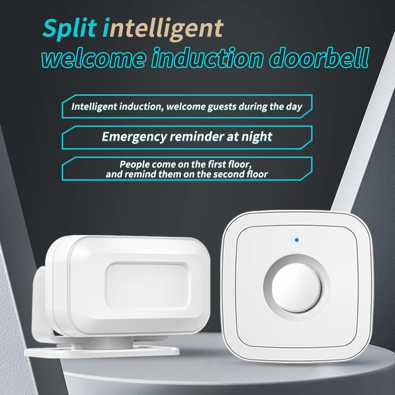 Cacazi-campainha sem Fio Inteligente para Loja Pir Sensor de Movimento Detector Infravermelho Sistema de Alarme de Indução Bem-vindo Convidado