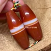 2pcs Natural Magic Power Tibetan Agate *One Line* Amulet Red Dzi Beads CB030 2