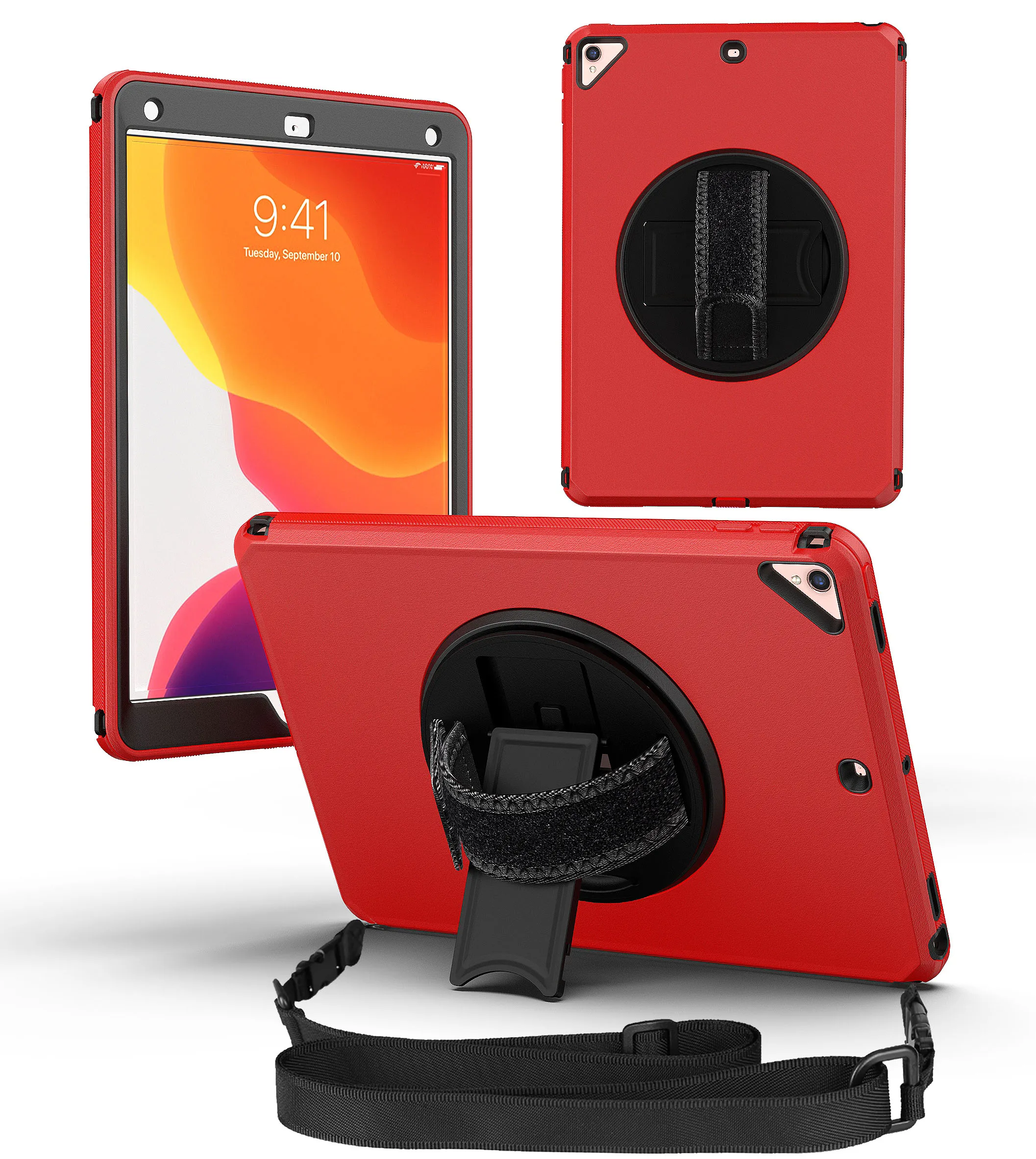 Custodia Per Ipad 10.2 7Th 8Th 9Th Gen Air 3 Mini 6 5 4 Ipad 9.7 2017 2018 Girevole Con Copertura Per Cavalletto A Mano E Tracolla