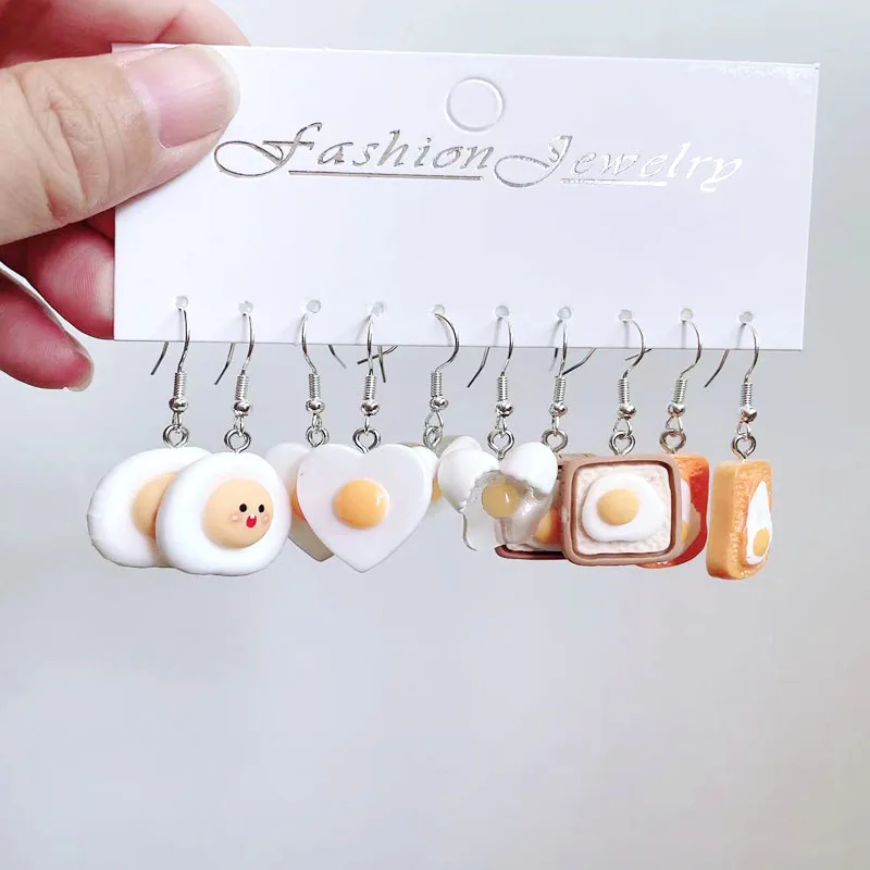 5-Paar-Set kleine frische farbige Harz-Anhänger-Ohrringe, leuchtende Schildkröten, Lutscher, Enten, Regenbogen, Katzenpfoten, Würfel, Ohrringe, weiblich – Detail 19