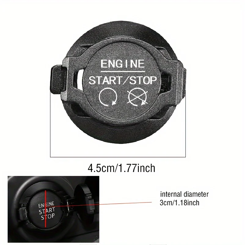 Premium Alloy Engine Start/Stop Button Cover - Sleek Decorative Car Accessory