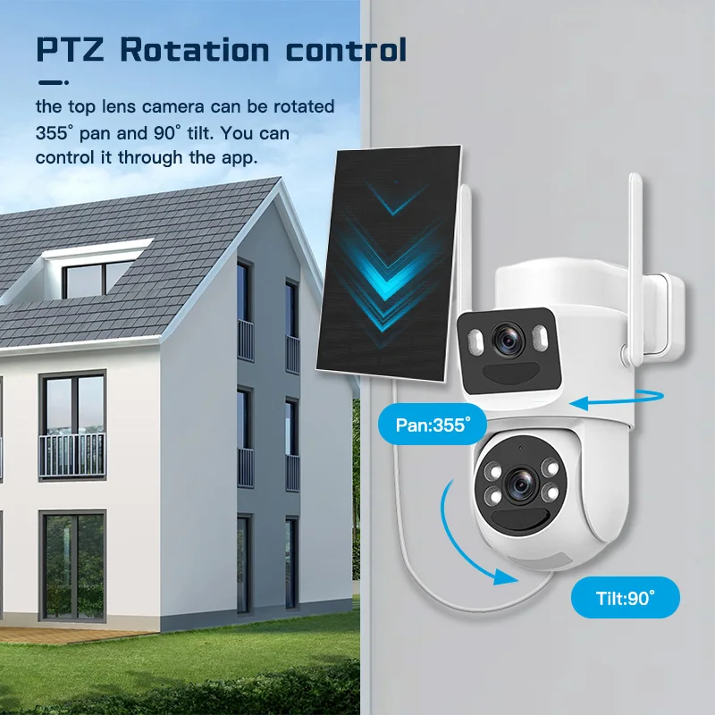 SZSINOCAM 3MP Wifi Camera PTZ Outdoor Dual Screens Human Detection Dual Lenses 3MP Security Protection IP Camera Audio 3