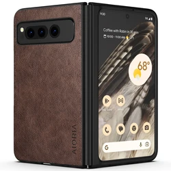 Premium PU Leather Business Case - Sleek Hard PC & PU Material for Pixel Fold (Coffee)