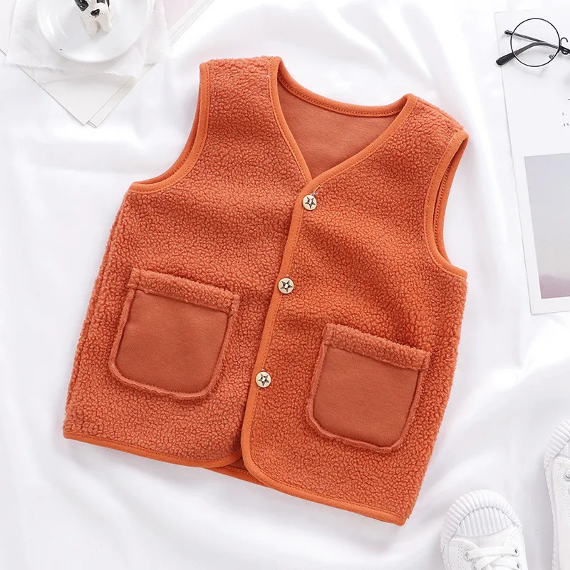 Baby Warm Winter Outerwear 0-6T New Kids Fleece Vests Toddler Clothes Child Waistcoat Sleeveless Jacket