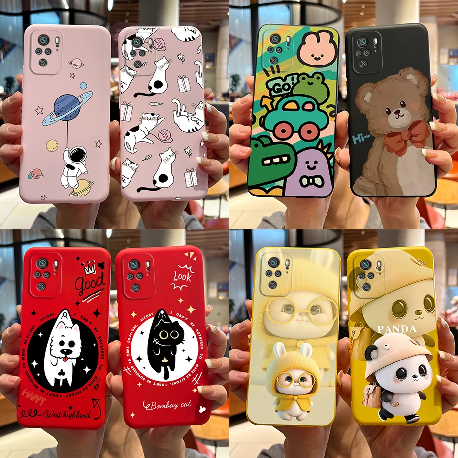 Adorable Panda & Dog Silicone Soft Cover for Xiaomi Redmi Note 10 Series