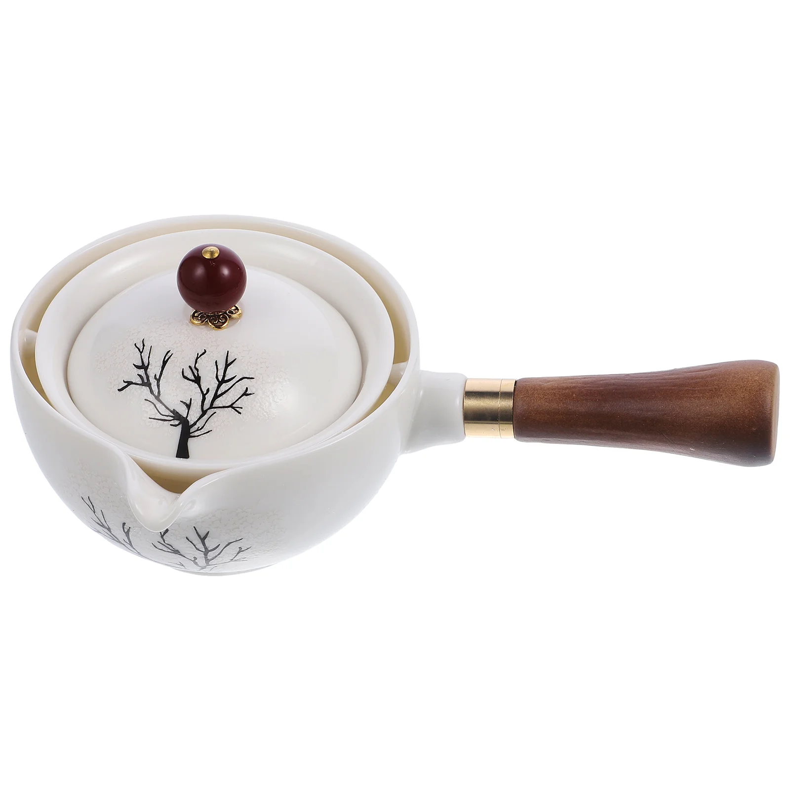 

Upkoch Tea Set Tea Maker Ceramic Teapot Wooden Handle Cat Pattern Porcelain Teapot Japanese Teapot Tea Ware Loose Leaf Tea Set