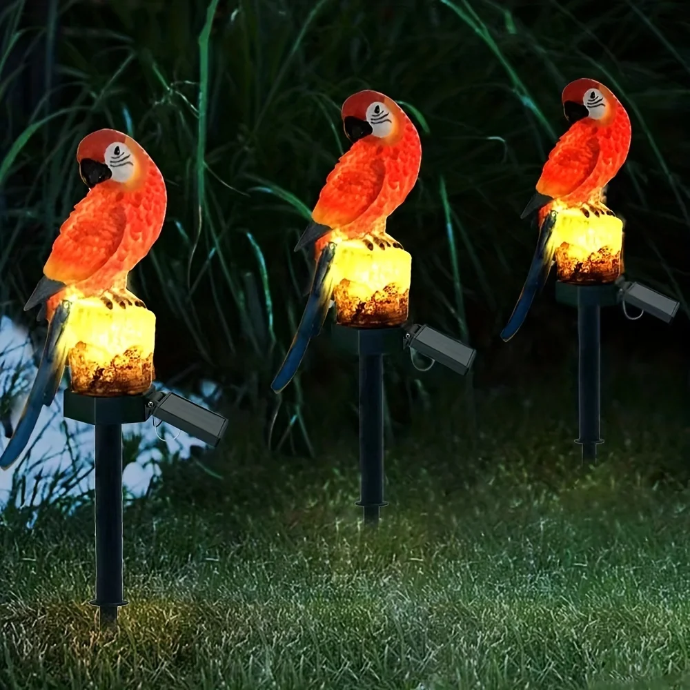 Solar LED Light Outdoor Waterproof Solar Powered Animal Parrot Frog Decoration Lamp For Garden Path Lawn Yard Courtyard