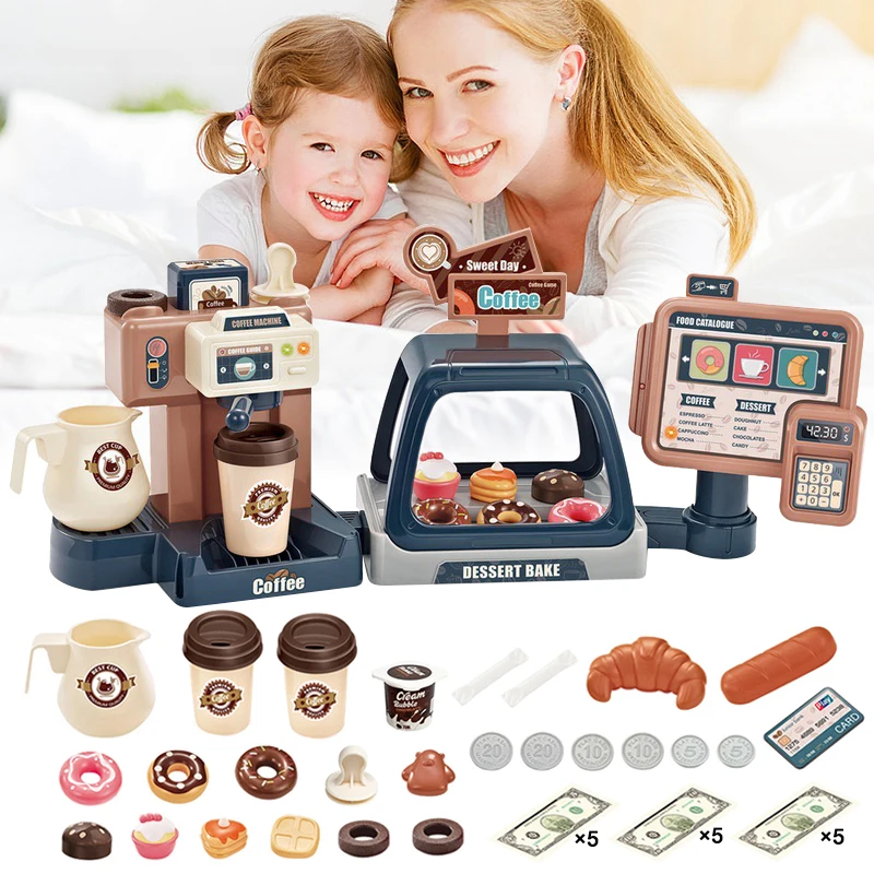 Misco Toys Kids Coffee Maker Pretend Playset Appliance, Children Educational Early Learning Play Toys, Real Life Sounds and Lights, Great Gift Ages