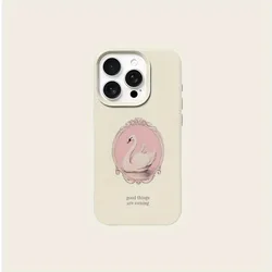 Elegant White Swan Phone Case - Perfect Gift - Ready Accessory - iPhone 15 Plus (Ivory)
