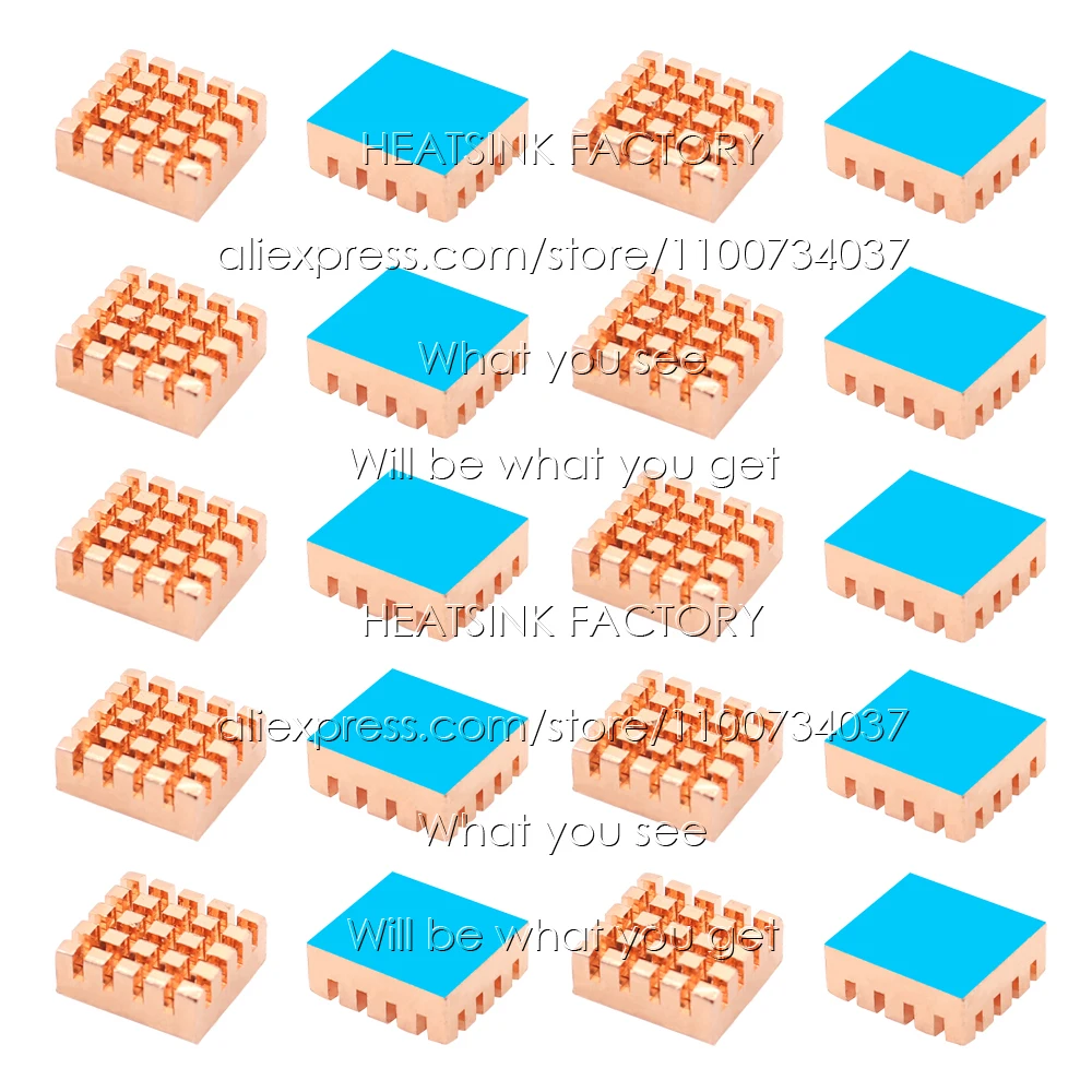 de cobre puro dissipador de calor do dissipador de calor refrigerador do radiador para pi chip de impressora ic mos eletrônico com almofada térmica