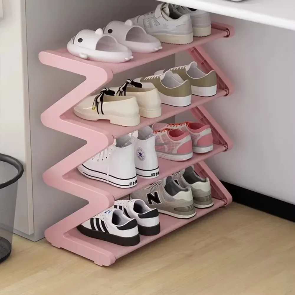 Z-shaped Shoe Rack Simplicity High Load-Bearing Dormitory Large Capacity Shoe Organizer Fashion Design Household Shoes Hanger