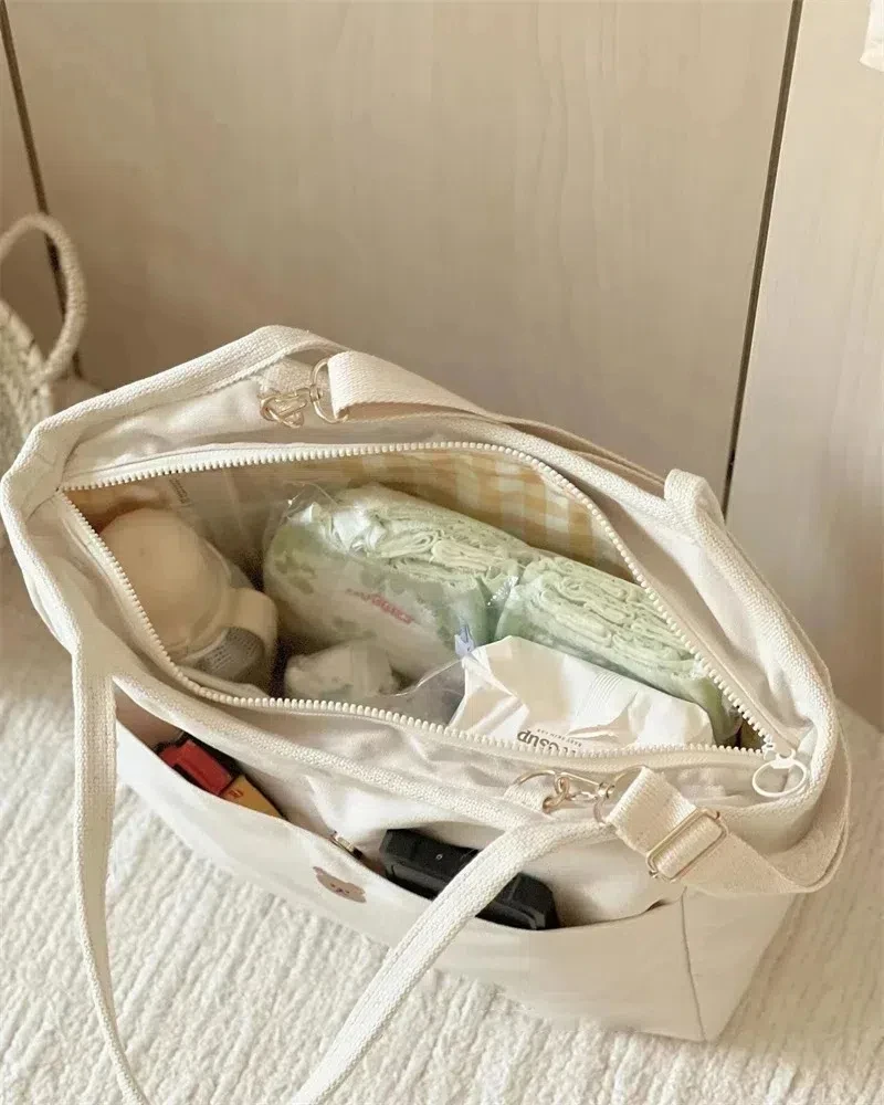 Lightweight Canvas Mommy Shoulder Bag for Outdoor Activities