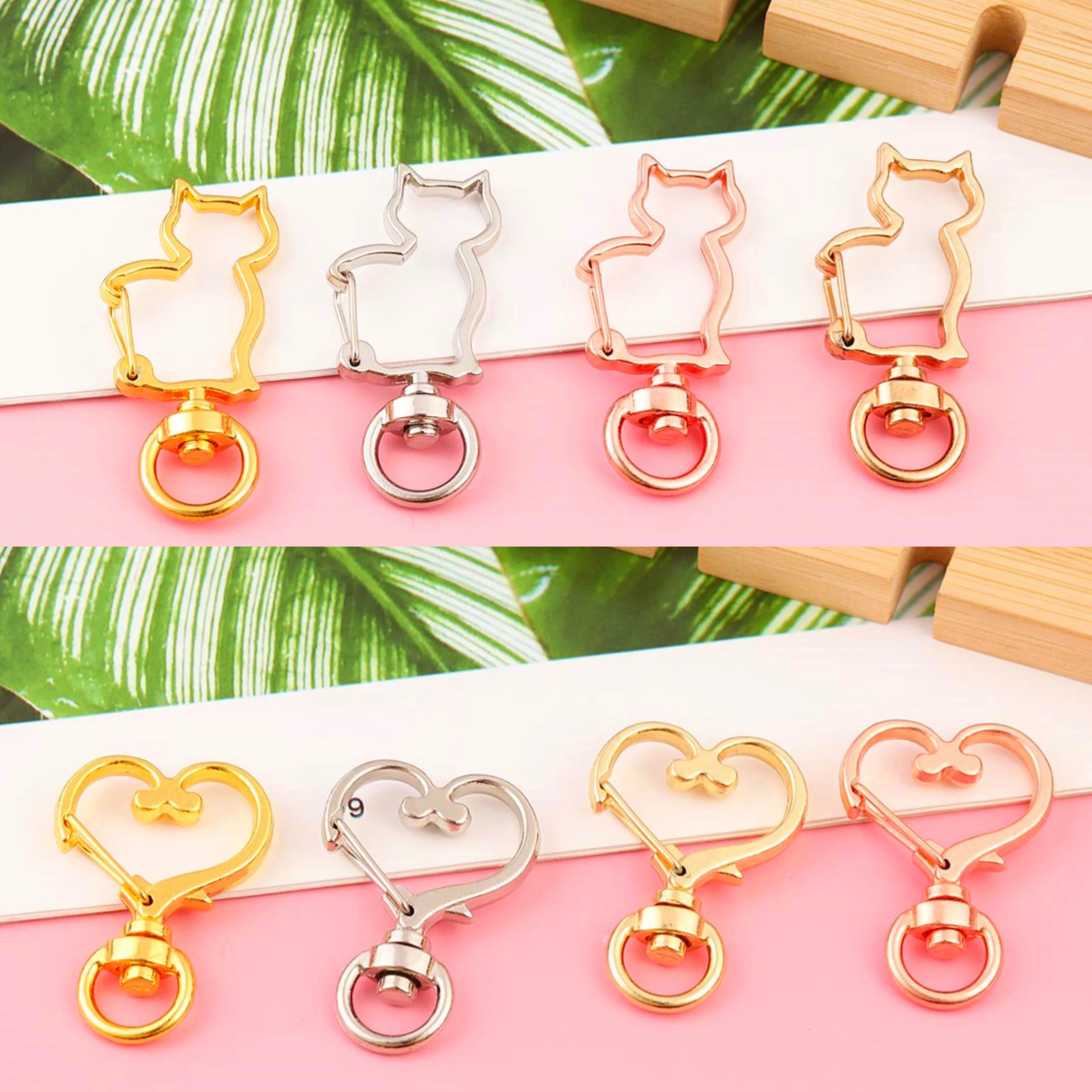 2, 5 o 10 ganci girevoli, fermagli a molla, dorati, platino, ganci girevoli, lega di zinco, 33 x 14 mm, chiusura per borsa, portachiavi fai da te*Controllo qualità* - Italia