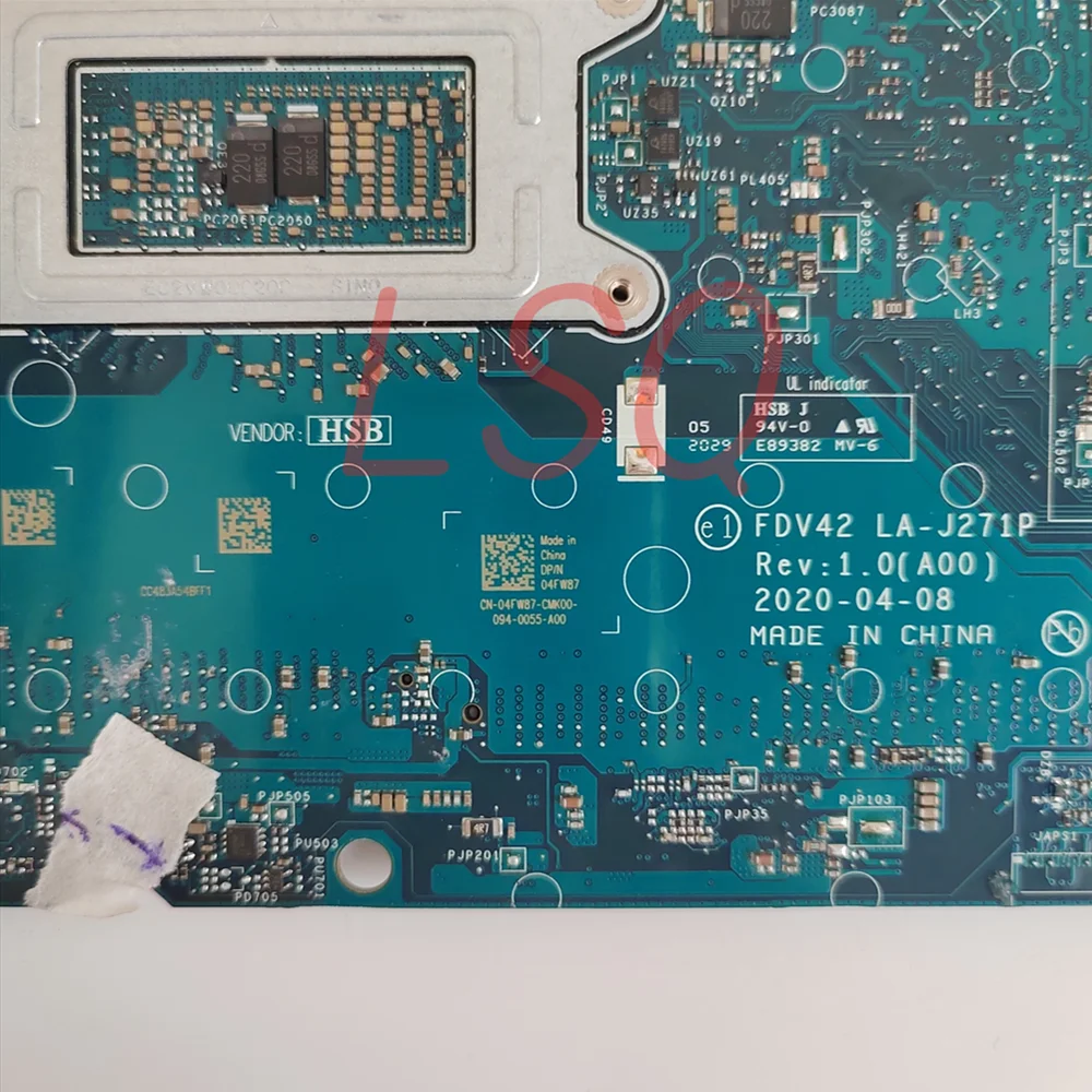 LA-J271P For Dell Latitude 5411 Laptop Motherboard With CPU