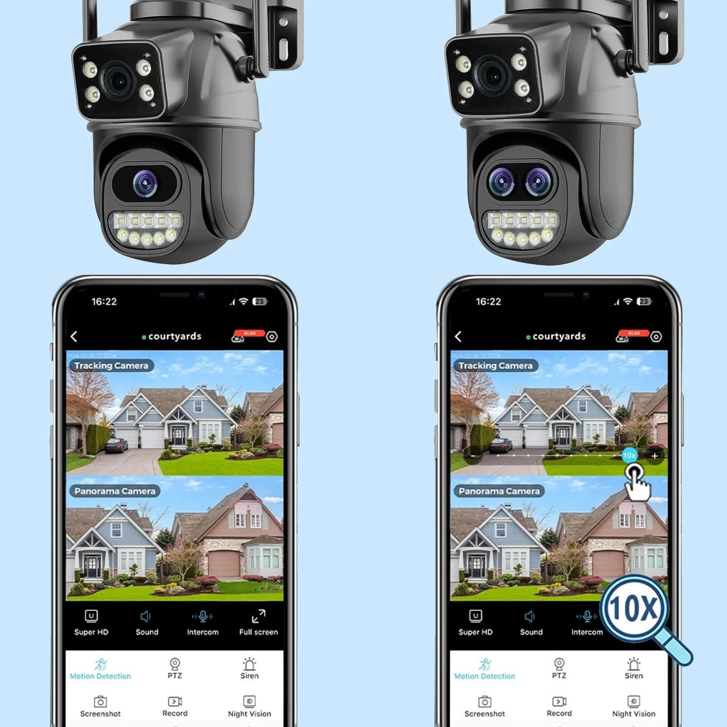 PEGATAH 15MP WiFi Security Camera PTZ Outdoor Dual Screen 10X Zoom Human Detection 10MP Surveillance Video Camera O-Kam Pro 4