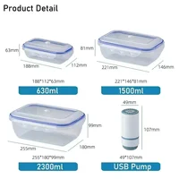 Vacuum Food Containers Microwave Safe Storage Box Fresh-Keeping Sealing Box Transparent Storage Container Fridge Food Dispenser 2