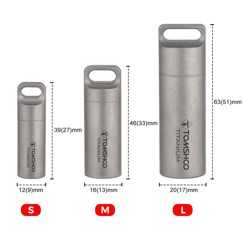 Titanium Pill Case Portable Sealed Medicine Bottle Home Outdoor Pill Box Waterproof Titanium Pill container Camping Hiking