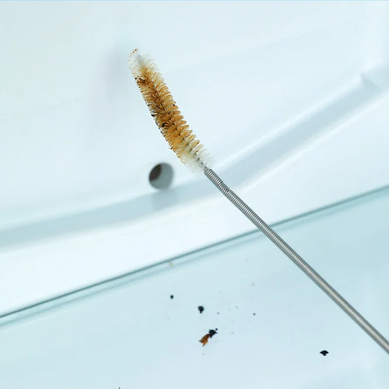 Refrigerator Cleaner Spiral Cleaning Brush Stainless Steel Pipe Bendable Tube Washing Home Supplies